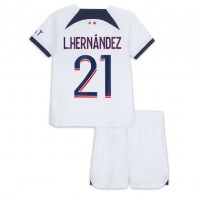 Paris Saint-Germain Lucas Hernandez #21 Auswärts Trikotsatz Kinder 2023-24 Kurzarm (+ Kurze Hosen)